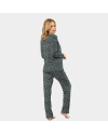 Türen Çiçek Desenli Uzun Kollu Patli Pijama Takimi 3382/Yeşil Türen Çiçek Desenli Uzun Kollu Patli Pijama Takimi 3382/Yeşil