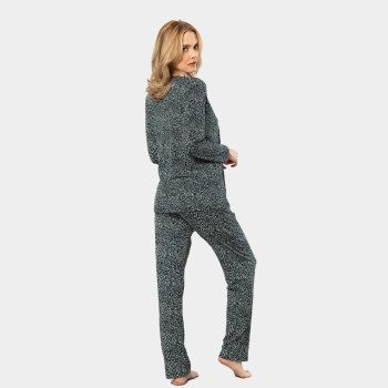 Türen Çiçek Desenli Uzun Kollu Patli Pijama Takimi 3382/Yeşil