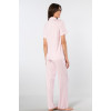 Türen Çizgili Kisa Kollu Gömlek Yaka Pijama Takimi 3355/Pembe Türen Çizgili Kisa Kollu Gömlek Yaka Pijama Takimi 3355/Pembe