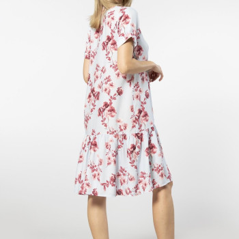 Türen Dokuma Dügmeli Elbise 3603/Mavi