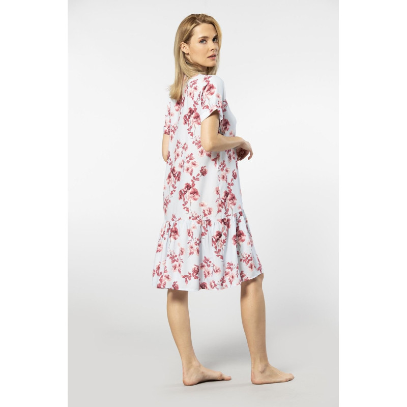 Türen Dokuma Dügmeli Elbise 3603/Mavi