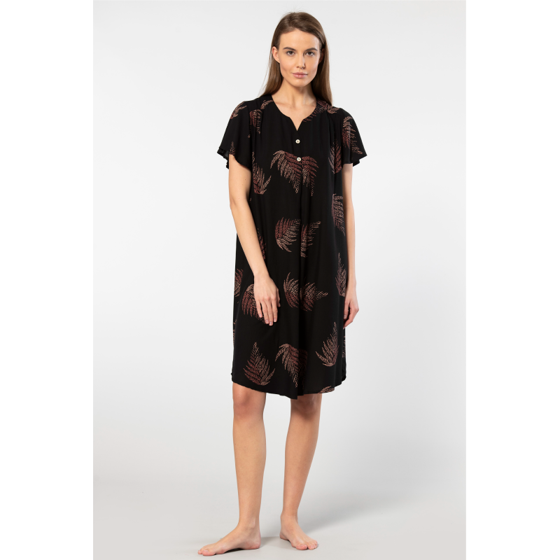 Türen Dokuma Patli Elbise 3399/Siyah