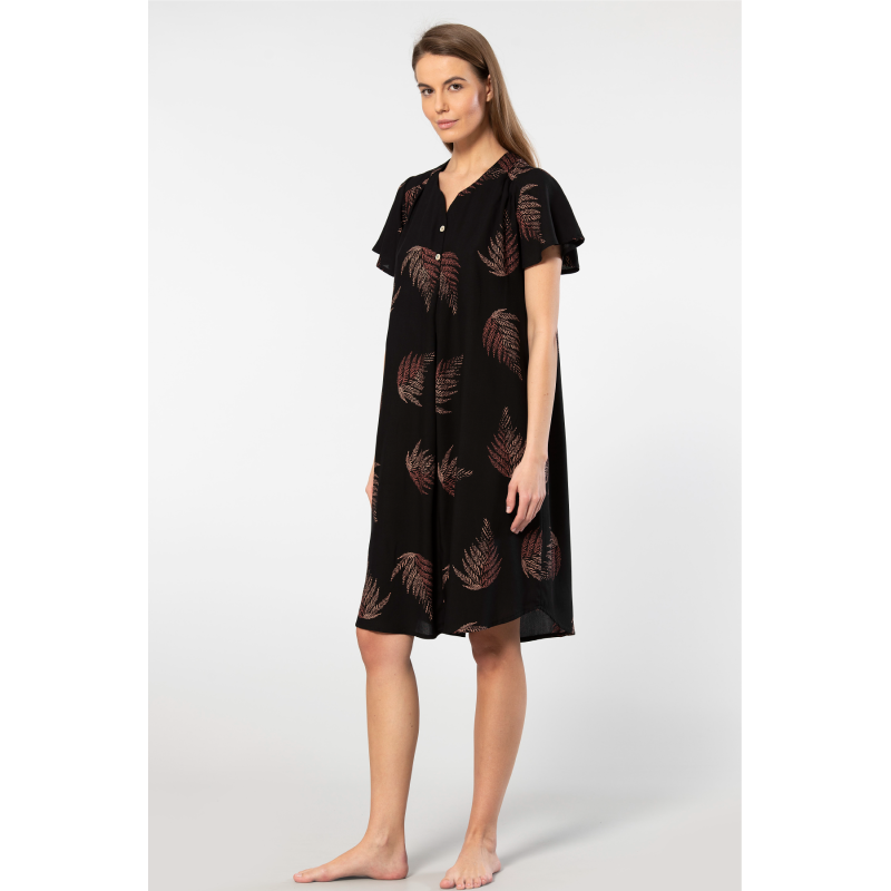 Türen Dokuma Patli Elbise 3399/Siyah