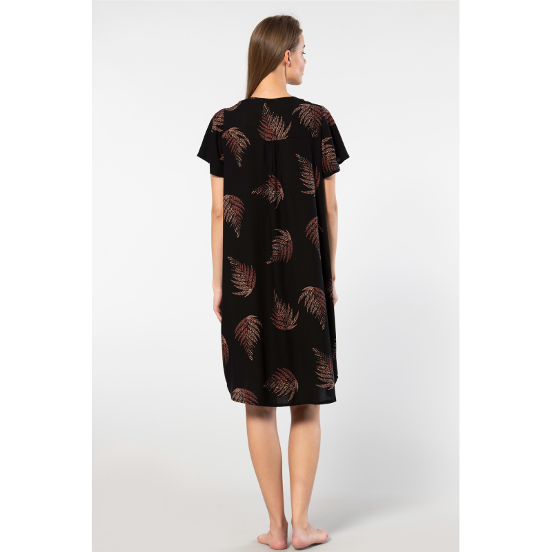 Türen Dokuma Patli Elbise 3399/Siyah