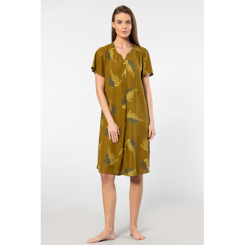 Türen Dokuma Patli Elbise 3399/Haki