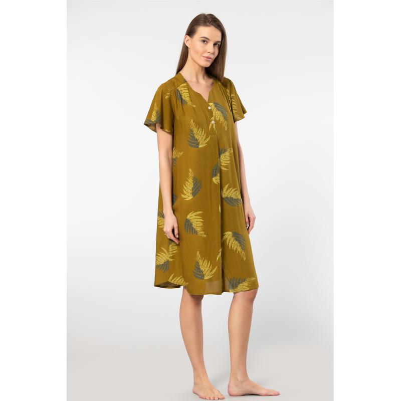 Türen Dokuma Patli Elbise 3399/Haki