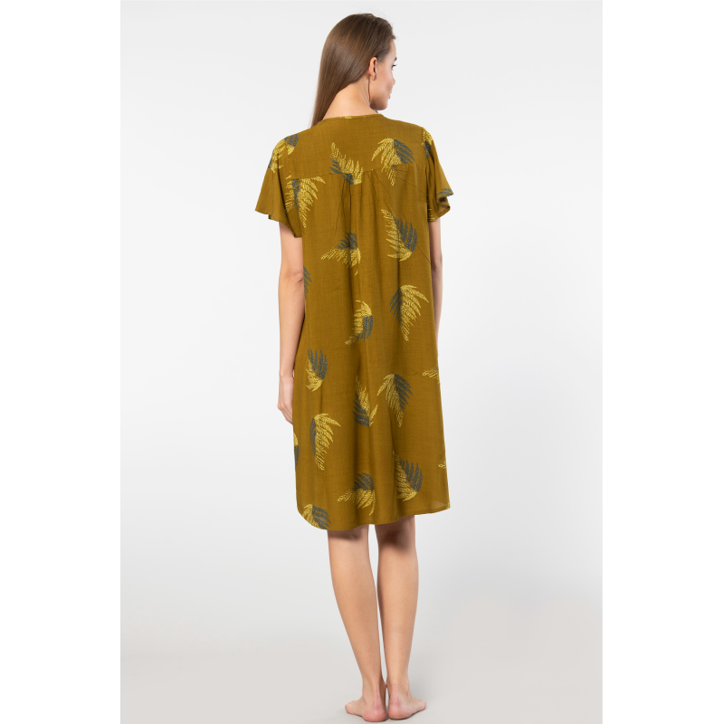 Türen Dokuma Patli Elbise 3399/Haki