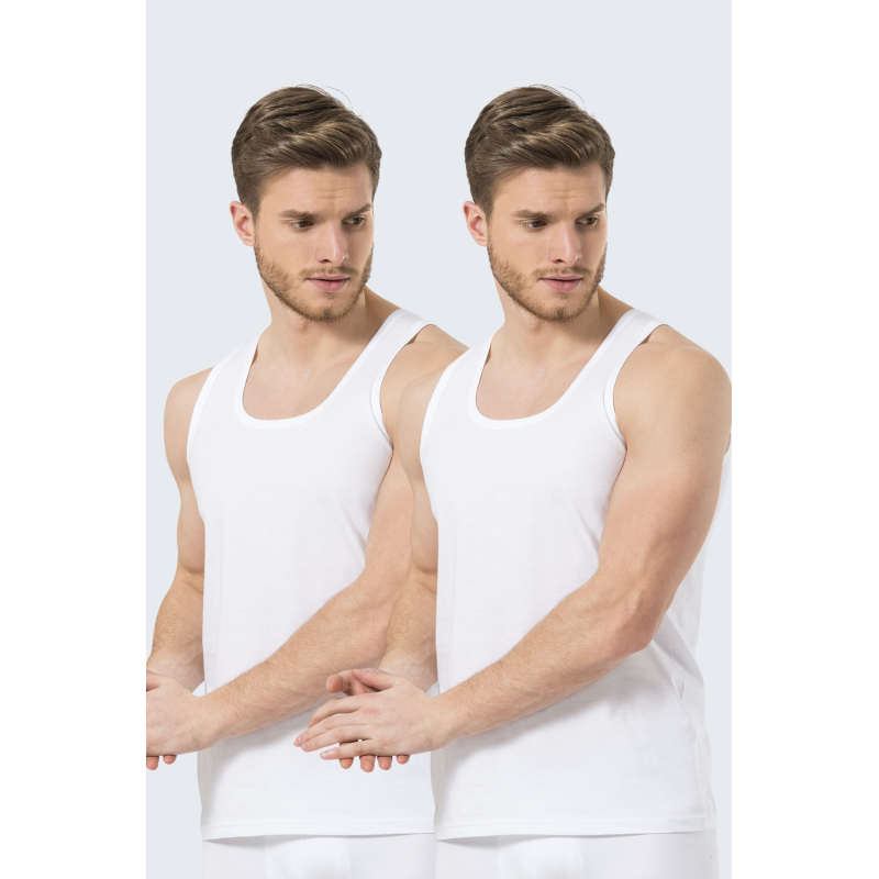 Türen Erkek Bantli Atlet 2'li Paket 110/Beyaz