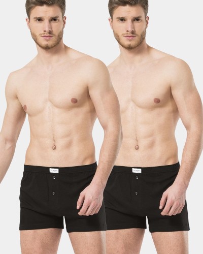 Türen Erkek Dügmeli Boxer 2'li Paket 186/Siyah