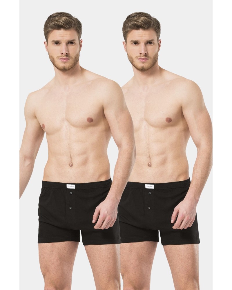 Türen Erkek Dügmeli Boxer 2'li Paket 186/Siyah Türen Erkek Dügmeli Boxer 2'li Paket 186/Siyah