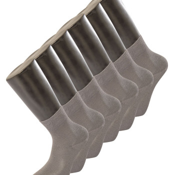 Türen Erkek Düz Yarım Soket Çorap 6'lı Paket 9102/Gri