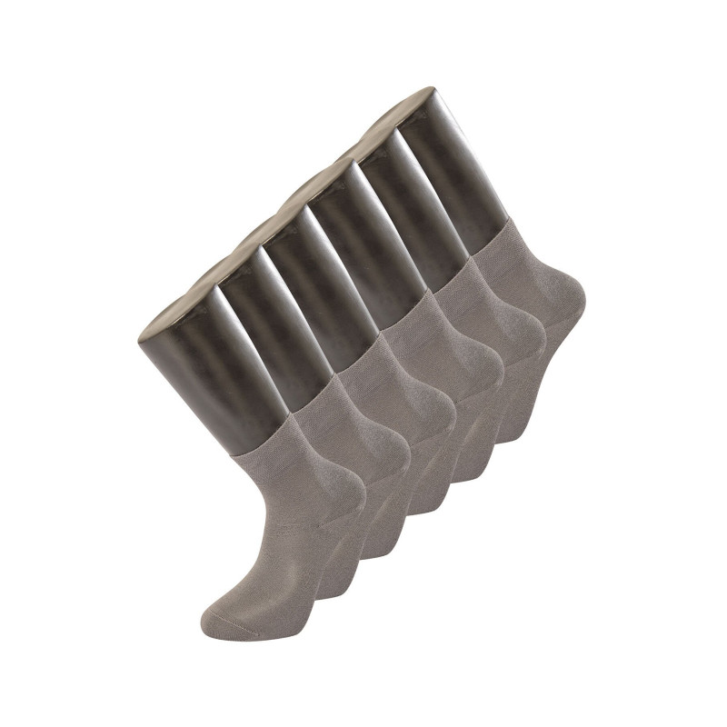 Türen Erkek Düz Yarım Soket Çorap 6'lı Paket 9102/Gri