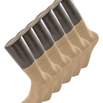 Türen Erkek Düz Yarım Soket Çorap 6'lı Paket 9102/Bej