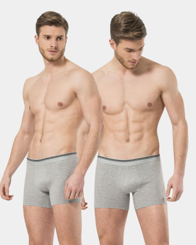 Türen Erkek Likrali Boxer 2'li Paket 126/Gri