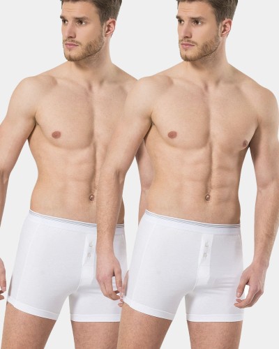 Türen Erkek Likrali Dügmeli Boxer 2'li Paket 135/Beyaz