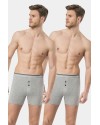 Türen Erkek Likrali Dügmeli Boxer 2'li Paket 135/Gri