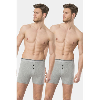 Türen Erkek Likrali Dügmeli Boxer 2'li Paket 135/Gri