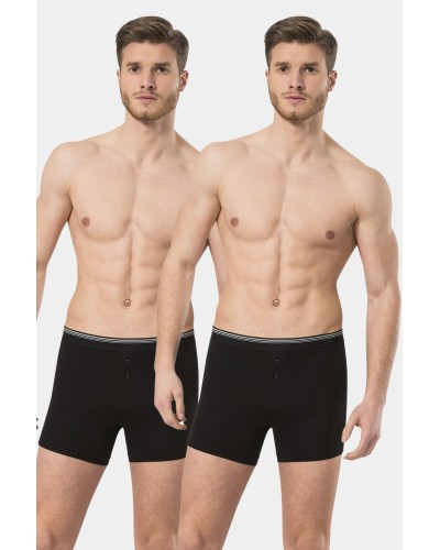 Türen Erkek Likrali Dügmeli Boxer 2'li Paket 135/Siyah Türen Erkek Likrali Dügmeli Boxer 2'li Paket 135/Siyah