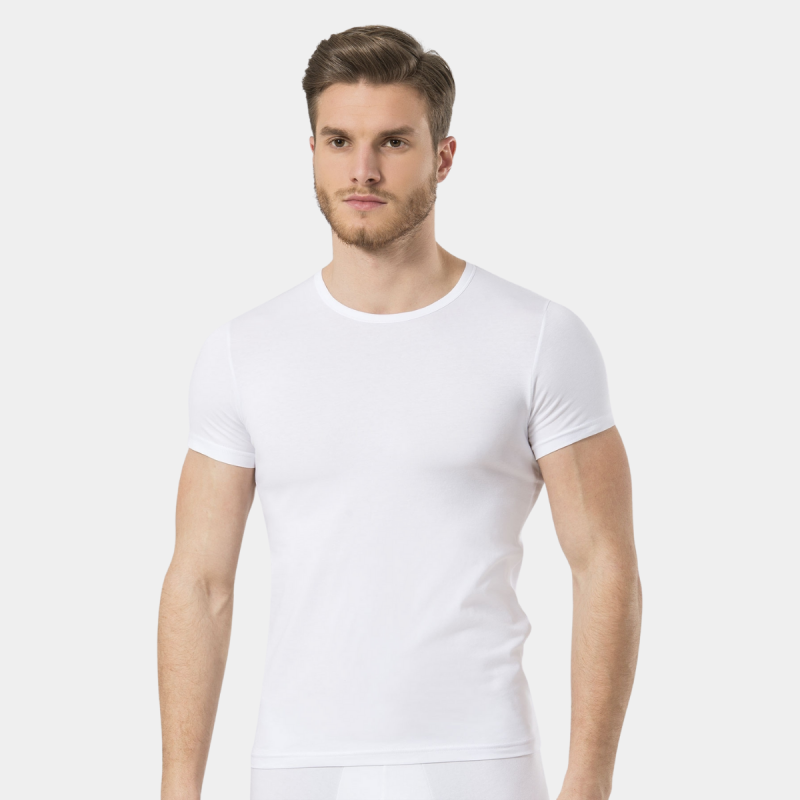 Türen Erkek Likrali T-Shirt 169/Beyaz