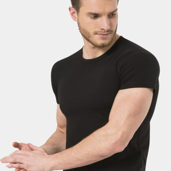 Türen Erkek Likrali T-Shirt 169/Siyah