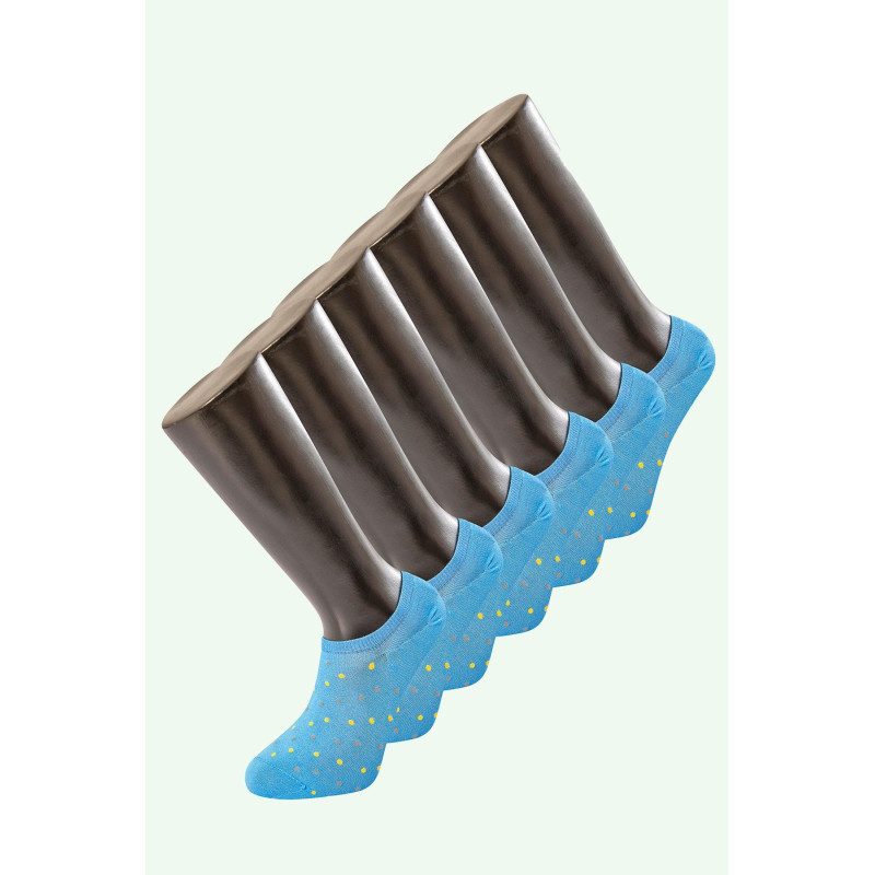 Türen Erkek Puanli Sneakers Çorap 6'li Paket 9005/Mavi