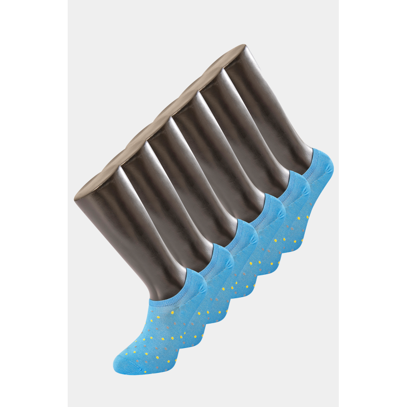 Türen Erkek Puanli Sneakers Çorap 6'li Paket 9005/Mavi