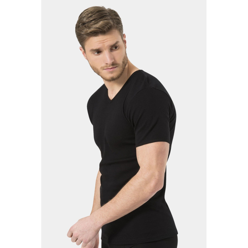 Türen Erkek Ribana V yaka Fanila 156/Siyah