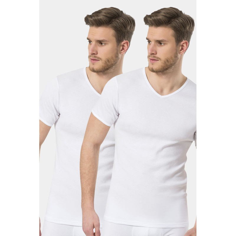 Türen Erkek Ribana V yaka Fanila 2'li Paket 156/Beyaz Türen Erkek Ribana V yaka Fanila 2'li Paket 156/Beyaz
