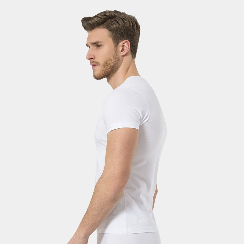 Türen Erkek V Yaka Likrali T-shirt 172/Beyaz