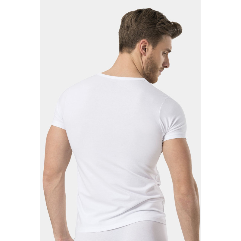 Türen Erkek V Yaka Likrali T-shirt 172/Beyaz