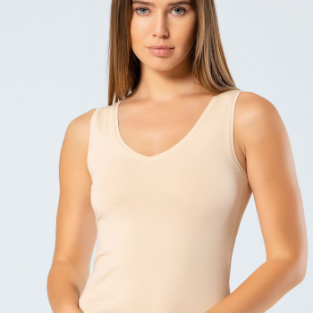 Türen Kadin Askili V Yaka Likrali Pamuklu Atlet 913/Ten