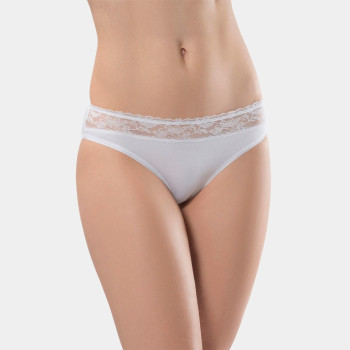 Türen Kadin Beli Dantelli Likrali 2'li Pamuklu Bikini Külot 262/Beyaz