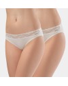 Türen Kadin Beli Dantelli Likrali 2'li Pamuklu Bikini Külot 262/Krem Türen Kadin Beli Dantelli Likrali 2'li Pamuklu Bikini Külot 262/Krem