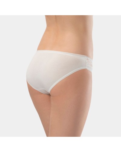 Türen Kadin Beli Dantelli Likrali 2'li Pamuklu Bikini Külot 262/Krem