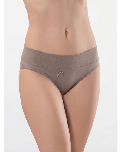 Türen Kadin Beli Lastikli Likrali 2'li Pamuklu Bikini Külot 955/Vizon