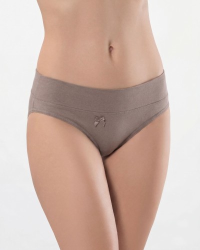 Türen Kadin Beli Lastikli Likrali 2'li Pamuklu Bikini Külot 955/Vizon Türen Kadin Beli Lastikli Likrali 2'li Pamuklu Bikini Külot 955/Vizon