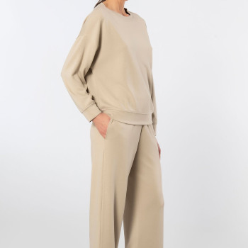 Türen Kadin Bisiklet Yaka Boru Paçali Esofman Takimi 3610/Bej