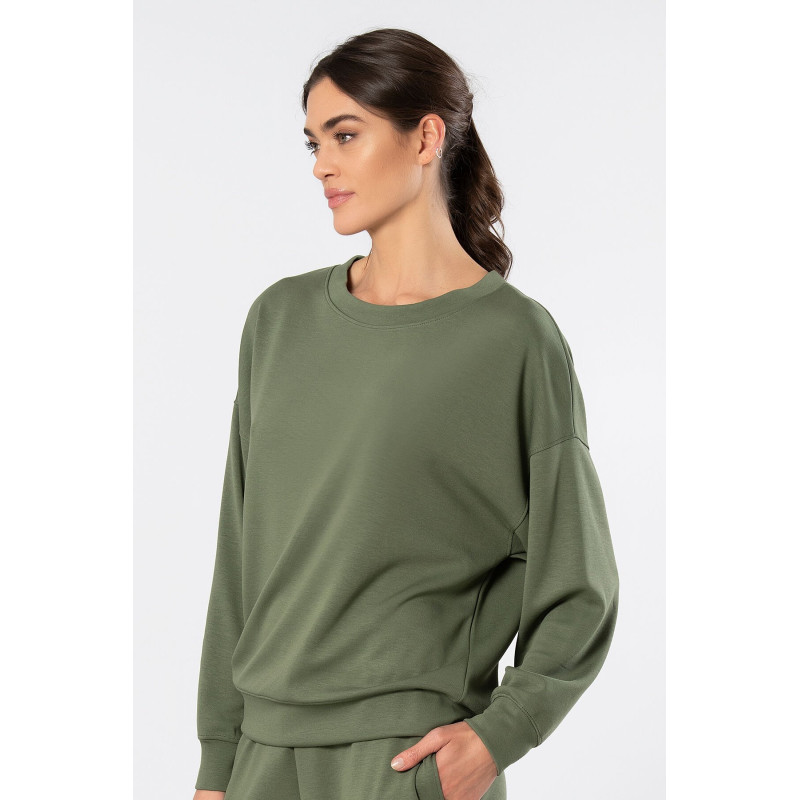 Türen Kadin Bisiklet Yaka Sweatshirt 3613/Yeşil