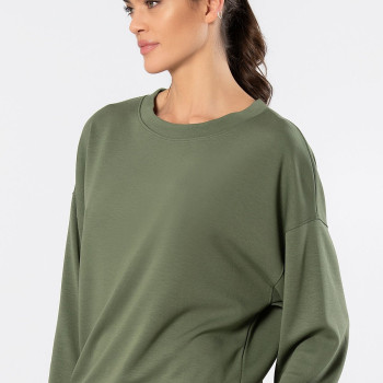 Türen Kadin Bisiklet Yaka Sweatshirt 3613/Yeşil