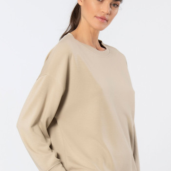 Türen Kadin Bisiklet Yaka Sweatshirt 3613/Bej