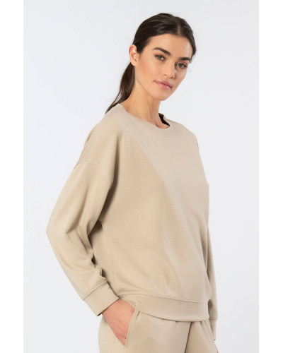 Türen Kadin Bisiklet Yaka Sweatshirt 3613/Bej