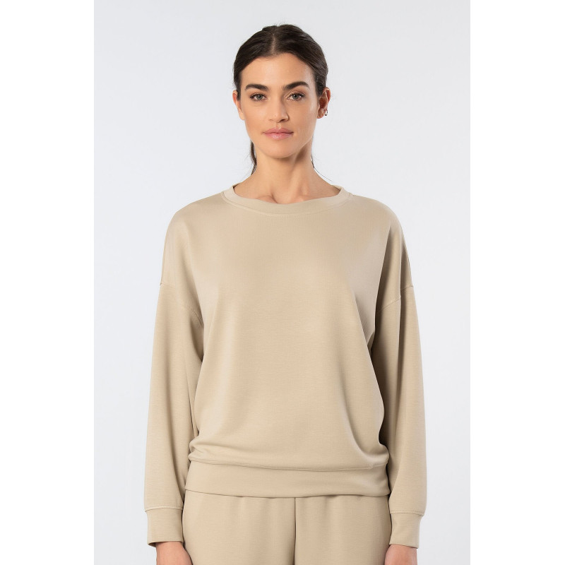 Türen Kadin Bisiklet Yaka Sweatshirt 3613/Bej