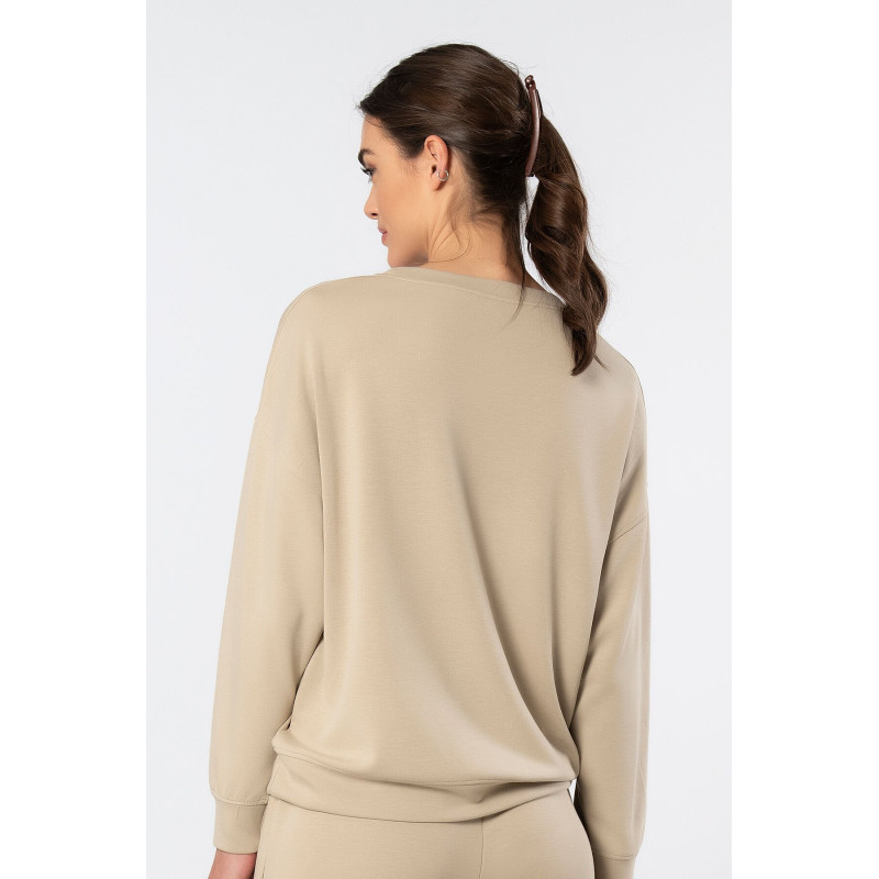 Türen Kadin Bisiklet Yaka Sweatshirt 3613/Bej