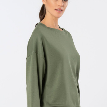 Türen Kadin Bisiklet Yaka Sweatshirt 3613/Yeşil