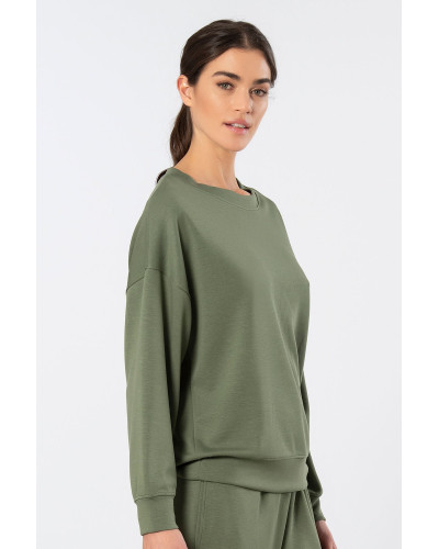 Türen Kadin Bisiklet Yaka Sweatshirt 3613/Yeşil