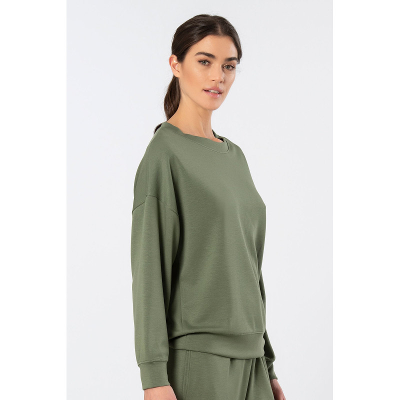 Türen Kadin Bisiklet Yaka Sweatshirt 3613/Yeşil