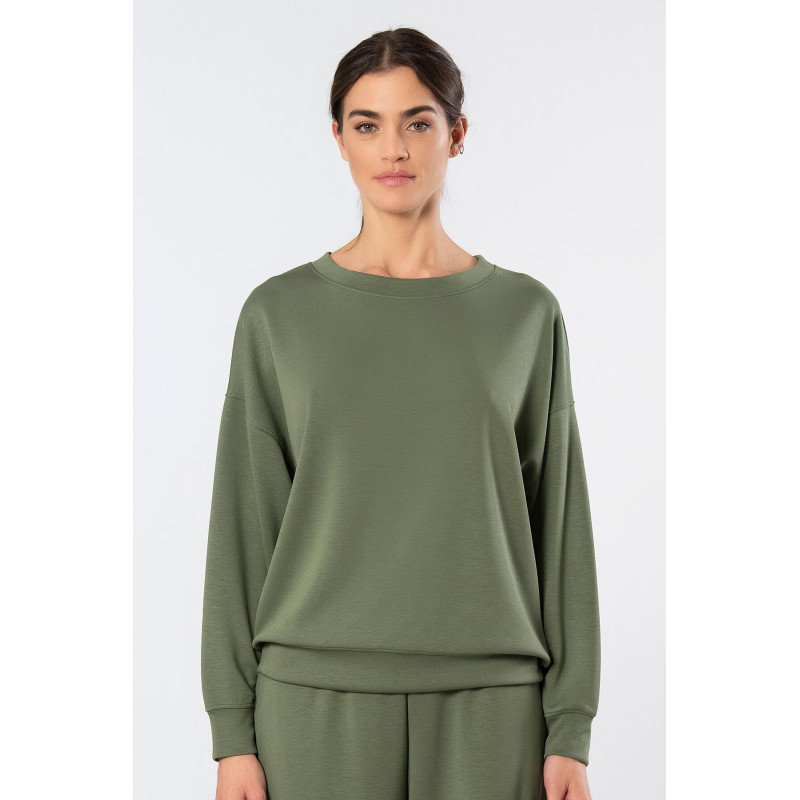 Türen Kadin Bisiklet Yaka Sweatshirt 3613/Yeşil