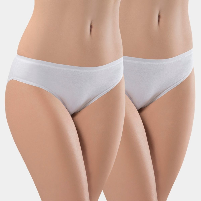 Türen Kadin Biyeli Pamuklu Bikini Külot 2'li Paket 270/Beyaz