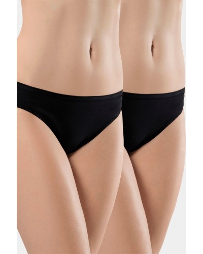 Türen Kadin Biyeli Pamuklu Bikini Külot 2'li Paket 270/Siyah