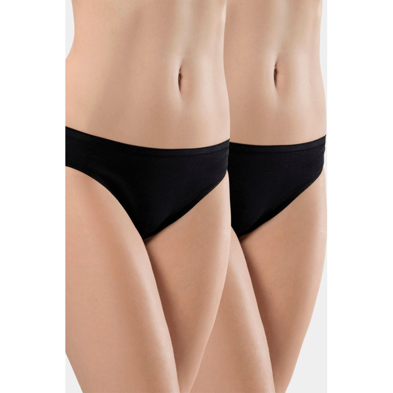 Türen Kadin Biyeli Pamuklu Bikini Külot 2'li Paket 270/Siyah